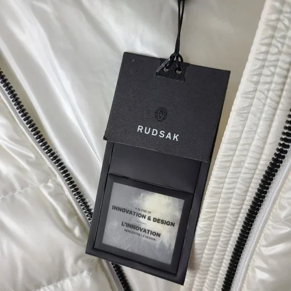 Rudsak Mette White Puffer Belted Jacket - Picture 14 of 16